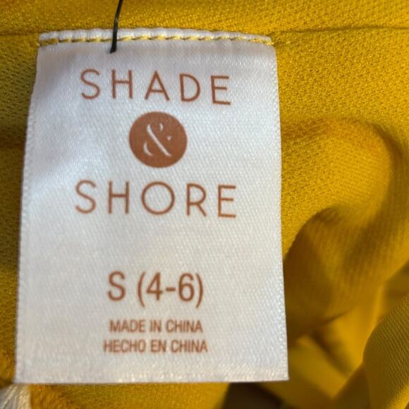 Shade & Shore NWT Women's Yellow Shell Stitch One Piece Size Small - Picture 5 of 7